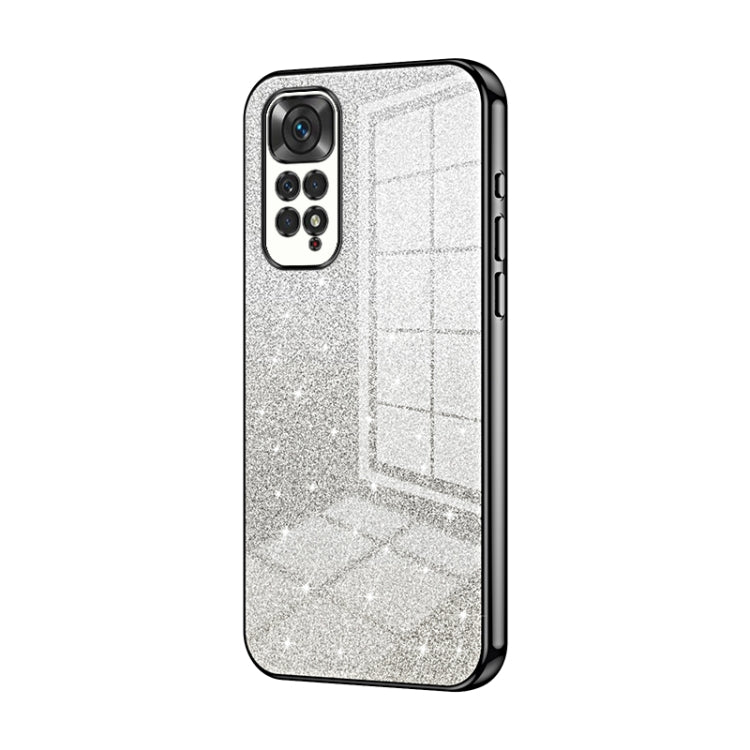 For Xiaomi Redmi Note 11 Global / Note 11S Gradient Glitter Powder Electroplated Phone Case(Black)