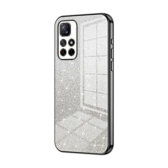 For Xiaomi Redmi Note 11T 5G/Note 11S 5G Gradient Glitter Powder Electroplated Phone Case(Black)