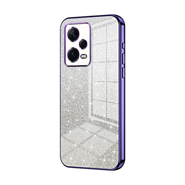 For Xiaomi Redmi Note 12 Pro+  Gradient Glitter Powder Electroplated Phone Case(Purple)