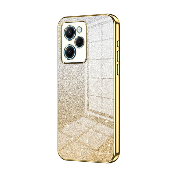 For Xiaomi Redmi Note 12 Pro Speed Gradient Glitter Powder Electroplated Phone Case(Gold)