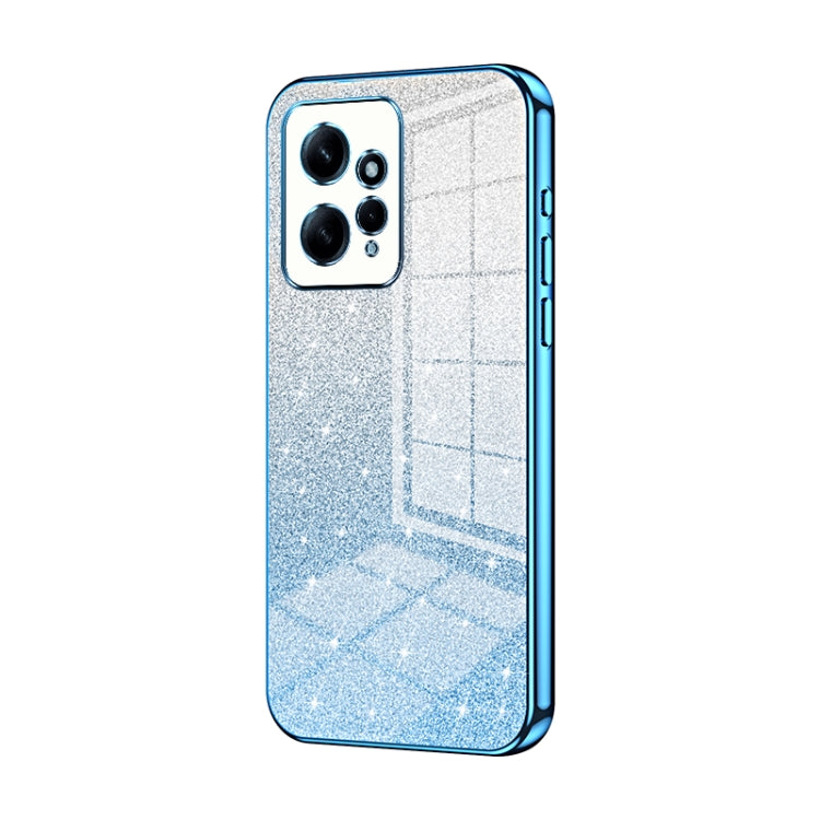 For Xiaomi Redmi Note 12 4G Gradient Glitter Powder Electroplated Phone Case(Blue)