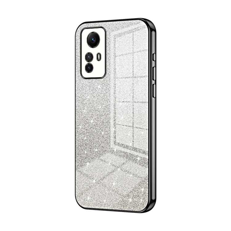 For Xiaomi Redmi Note 12S Gradient Glitter Powder Electroplated Phone Case(Black)