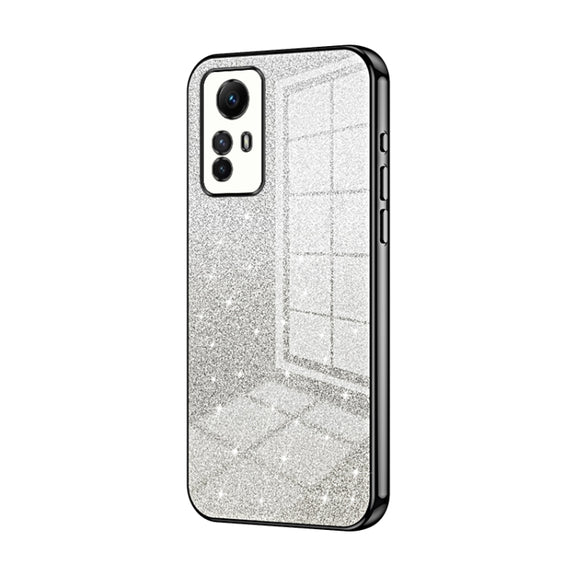 For Xiaomi Redmi Note 12S Gradient Glitter Powder Electroplated Phone Case(Black)
