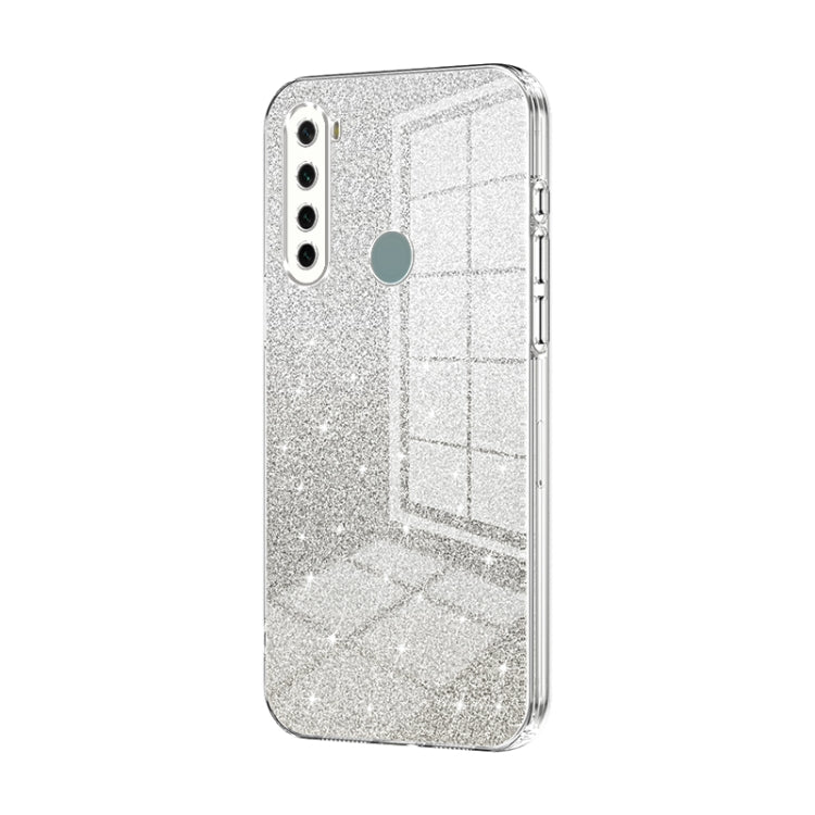 For Xiaomi Redmi Note 8 / Note 8 2021 Gradient Glitter Powder Electroplated Phone Case(Transparent)