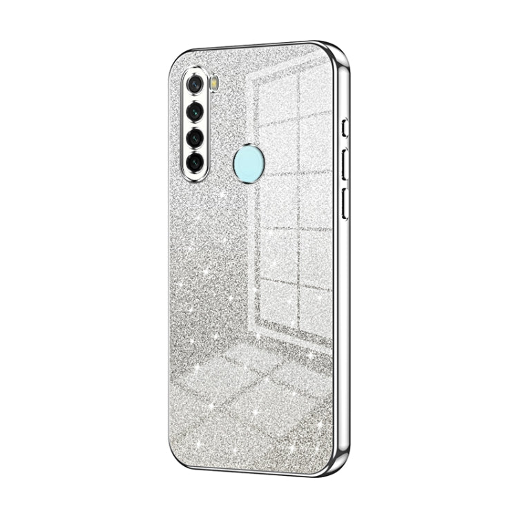 For Xiaomi Redmi Note 8 / Note 8 2021 Gradient Glitter Powder Electroplated Phone Case(Silver)