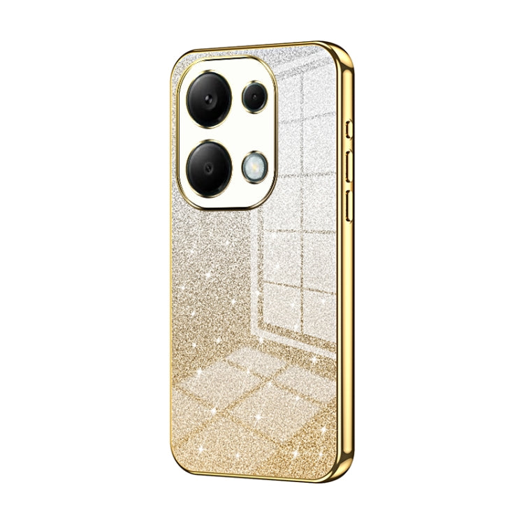 For Xiaomi Redmi Note 13 Pro 4G Gradient Glitter Powder Electroplated Phone Case(Gold)