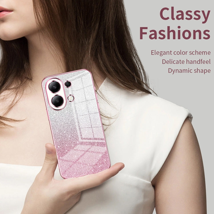 For Xiaomi Redmi Note 11 Global / Note 11S Gradient Glitter Powder Electroplated Phone Case(Transparent)