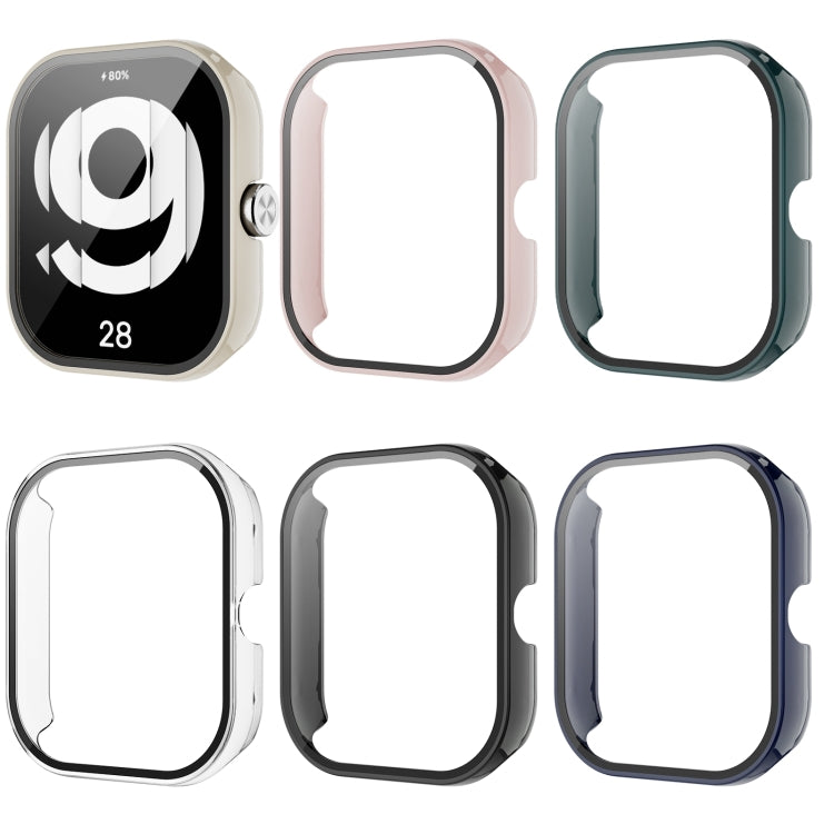 For Redmi Watch 4 PC + Tempered Glass Integrated Watch Protective Case(Black)