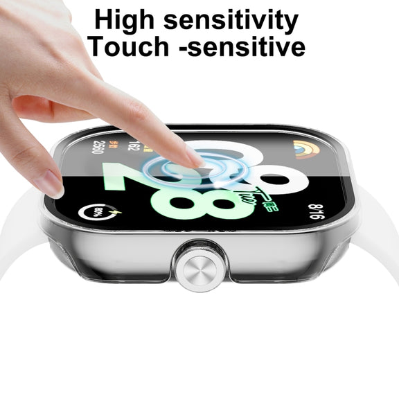 For Redmi Watch 4 PC + Tempered Glass Integrated Watch Protective Case(Black)