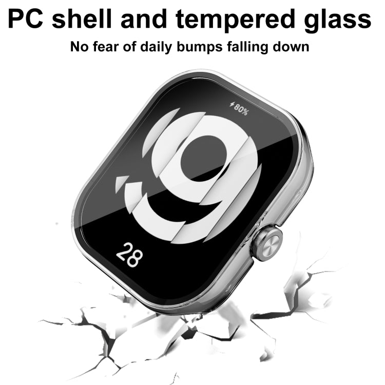 For Redmi Watch 4 PC + Tempered Glass Integrated Watch Protective Case(Black)