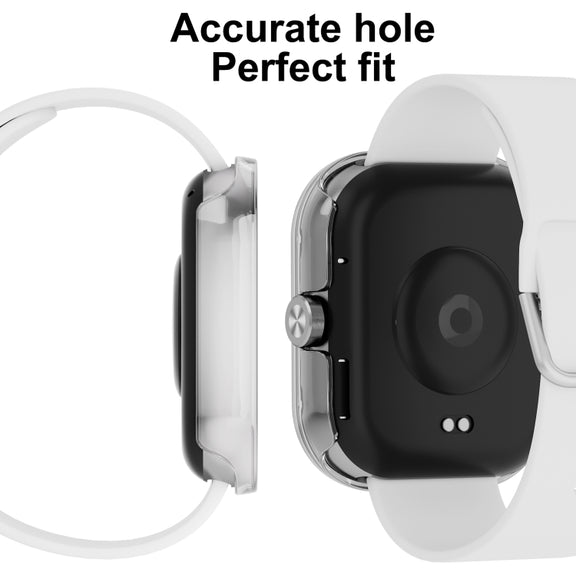 For Redmi Watch 4 PC + Tempered Glass Integrated Watch Protective Case(Black)