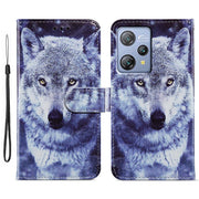 For Blackview A53 Pro Painted Pattern Horizontal Flip Leather Phone Case(White Wolf)