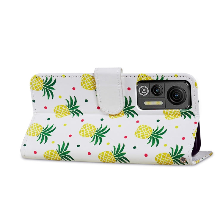 For Ulefone Note 14 Painted Pattern Horizontal Flip Leather Phone Case(Pineapple)