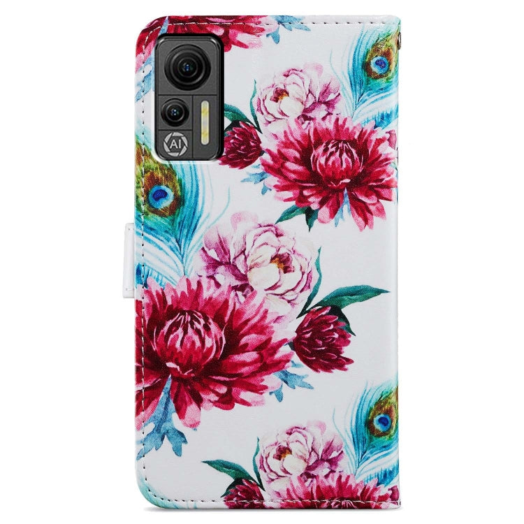 For Ulefone Note 14 Painted Pattern Horizontal Flip Leather Phone Case(Peacock Flower)