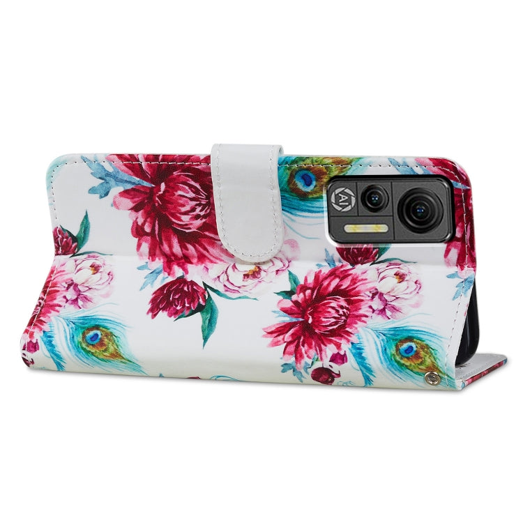 For Ulefone Note 14 Painted Pattern Horizontal Flip Leather Phone Case(Peacock Flower)