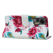 For Ulefone Note 14 Painted Pattern Horizontal Flip Leather Phone Case(Peacock Flower)