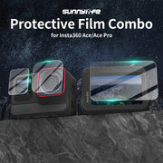 For Insta360 Ace Sunnylife 3 in 1 Rear & Front Screen Lens Explosion proof Film(1 Set)