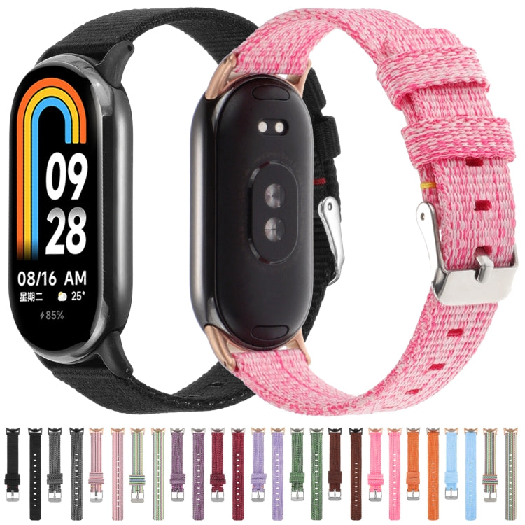 For Xiaomi Mi Band 8 Nylon Canvas Watch Band(Green)