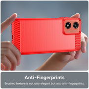For Motorola Moto G24 Carbon Fiber Brushed Texture TPU Phone Case(Red)