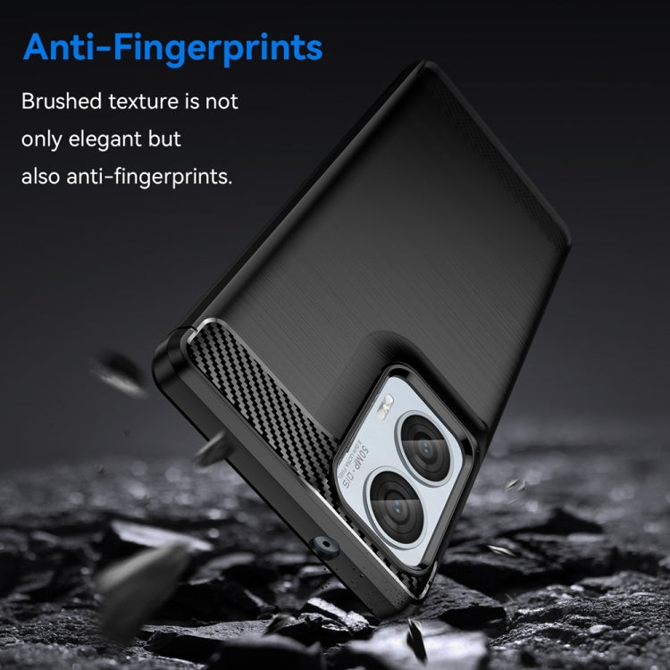 For Motorola Moto Edge 50 Fusion Carbon Fiber Brushed Texture TPU Phone Case(Black)