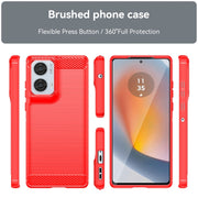 For Motorola Moto Edge 50 Fusion Carbon Fiber Brushed Texture TPU Phone Case(Red)