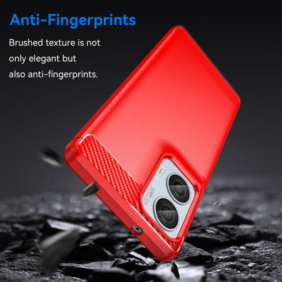 For Motorola Moto Edge 50 Fusion Carbon Fiber Brushed Texture TPU Phone Case(Red)