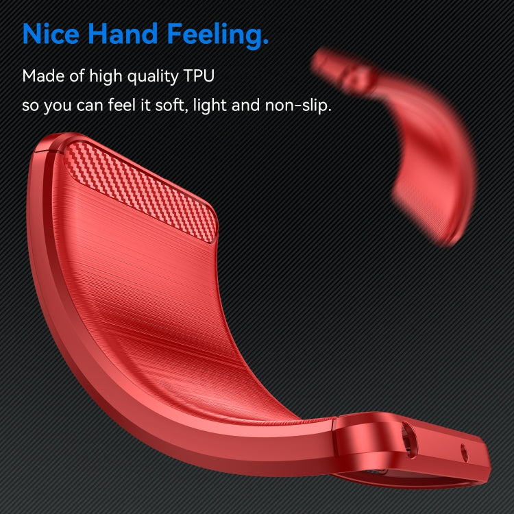 For Motorola Moto S50 Carbon Fiber Brushed Texture TPU Phone Case(Red)