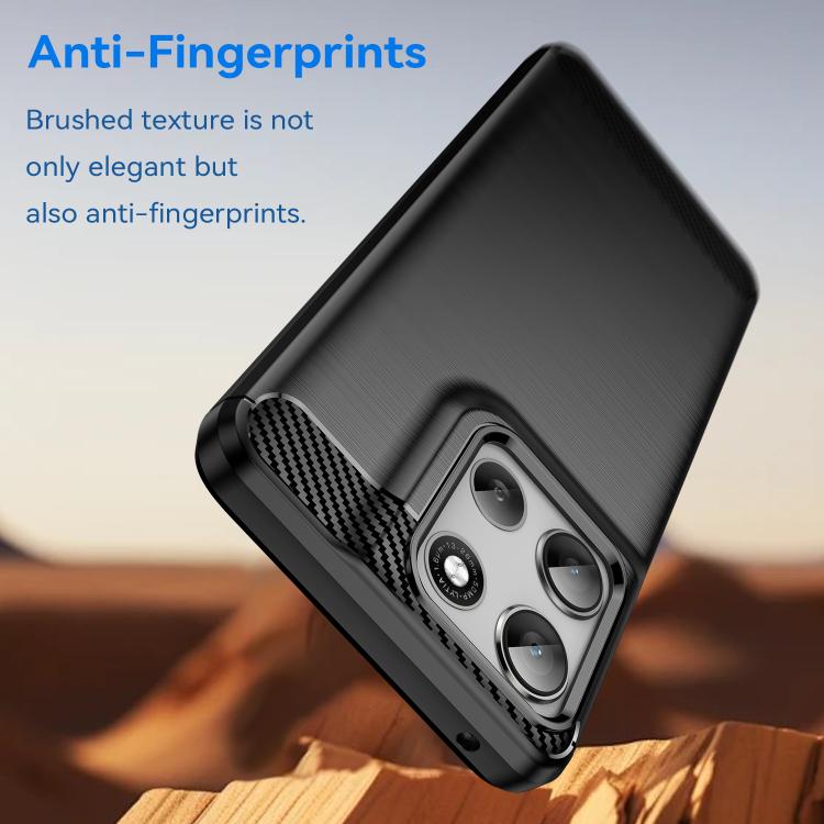 For Motorola Moto G66j 5G Carbon Fiber Brushed Texture TPU Phone Case(Black)