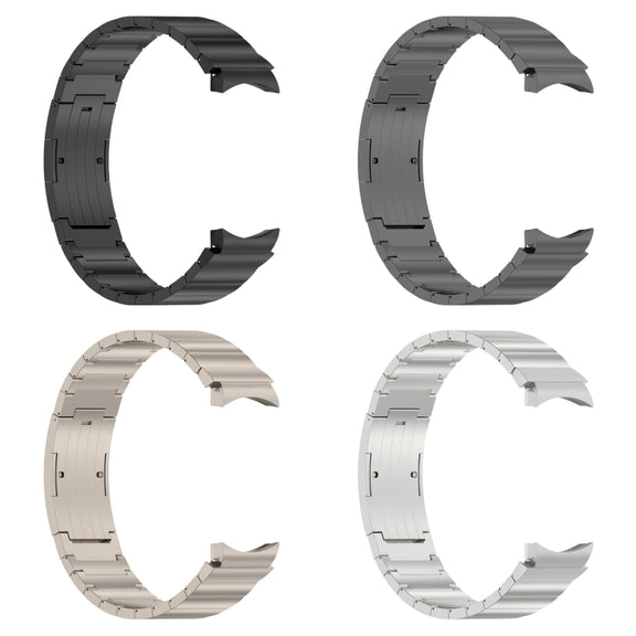 For Samsung Galaxy Watch6/6 Classic/5/5 Pro Button Style One-bead Metal Watch Band(Titanium Color)