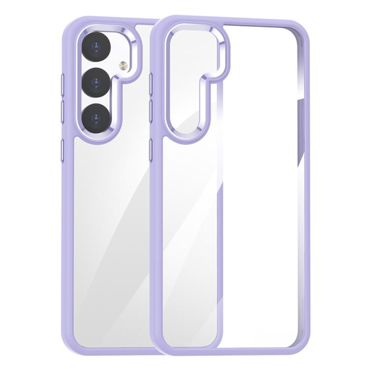 For Samsung Galaxy S25 5G Anti-fingerprint Highly Transparent PC Phone Case(Purple)