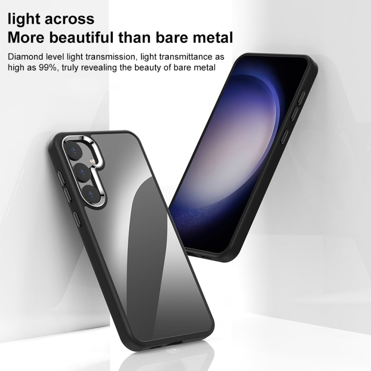For Samsung Galaxy S25 5G Anti-fingerprint Highly Transparent PC Phone Case(Black)