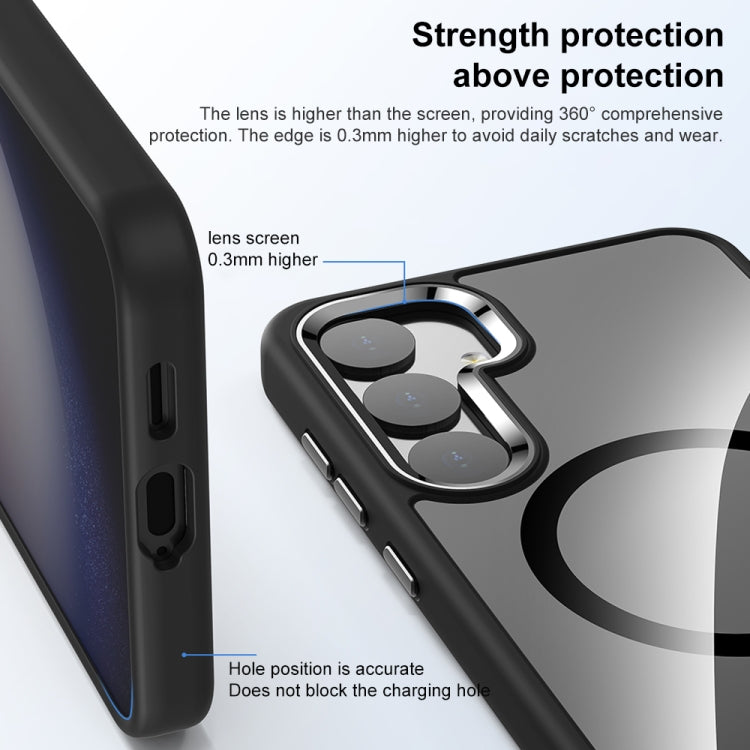 For Samsung Galaxy S25+ 5G MagSafe Anti-fingerprint Highly Transparent PC Phone Case(Blue)