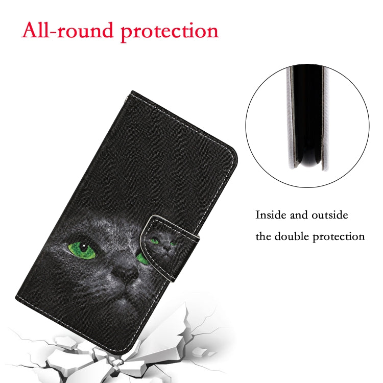 For Xiaomi Redmi Note 13 Pro 5G Colored Drawing Pattern Leather Phone Case(Black Cat)
