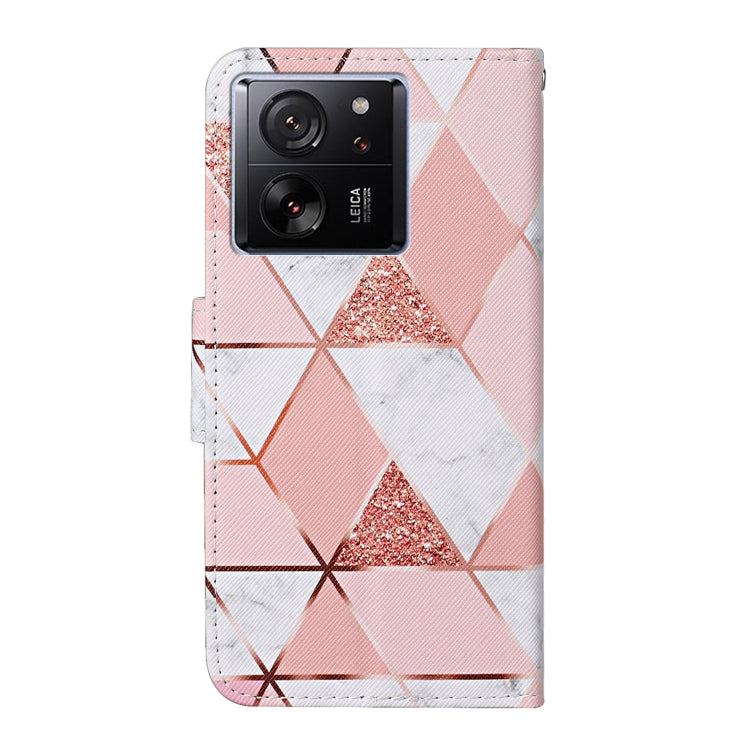 For Xiaomi Redmi 13T Colored Drawing Pattern Leather Phone Case(Marble)