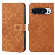 For Google Pixel 9 Pro XL Ethnic Style Embossed Pattern Leather Phone Case(Brown) - Google Cases by PMC TechLife | Online Shopping South Africa | PMC TechLife | Buy Now Pay Later Mobicred