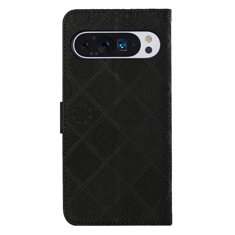 For Google Pixel 9 Pro XL Ethnic Style Embossed Pattern Leather Phone Case(Black)