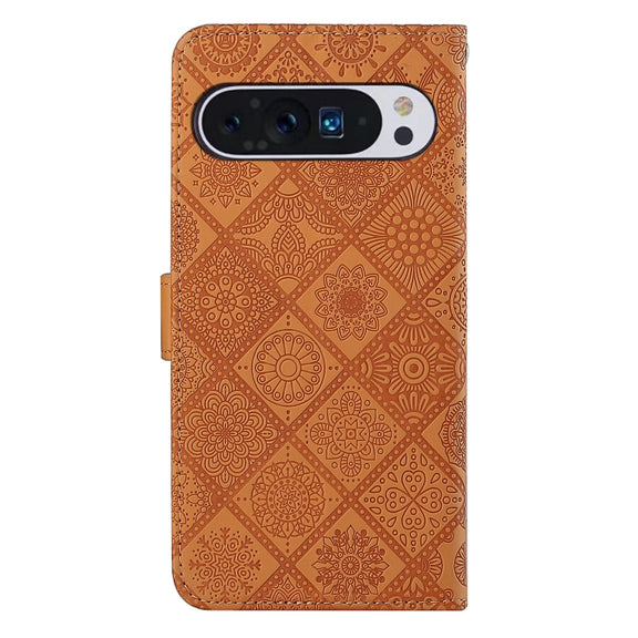 For Google Pixel 9 / 9 Pro Ethnic Style Embossed Pattern Leather Phone Case(Brown)