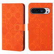 For Google Pixel 9 / 9 Pro Ethnic Style Embossed Pattern Leather Phone Case(Orange) - Google Cases by PMC TechLife | Online Shopping South Africa | PMC TechLife | Buy Now Pay Later Mobicred