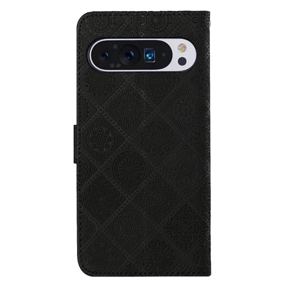 For Google Pixel 9 / 9 Pro Ethnic Style Embossed Pattern Leather Phone Case(Black)
