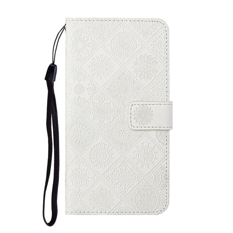 For Google Pixel 9 / 9 Pro Ethnic Style Embossed Pattern Leather Phone Case(White)