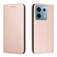 For Xiaomi Redmi Note 13 Pro 5G Carbon Fiber Texture Flip Holder Leather Phone Case(Rose Gold) - Note 13 Pro Cases by PMC TechLife | Online Shopping South Africa | PMC TechLife | Buy Now Pay Later Mobicred