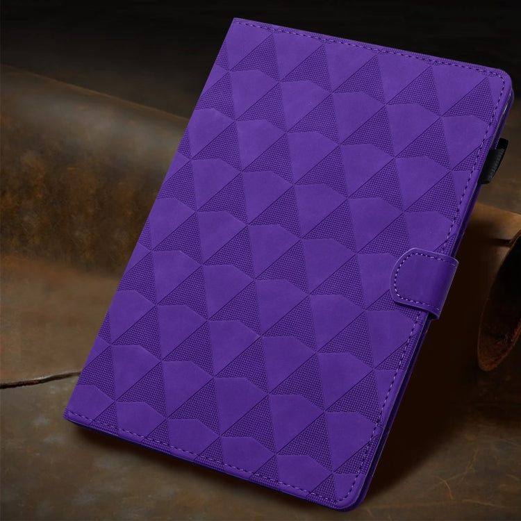 For iPad Pro 11 2024 Diamond Texture Embossed Leather Smart Tablet Case(Purple)