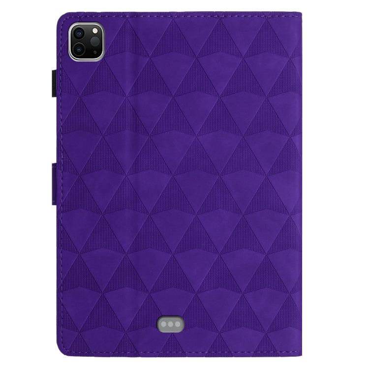 For iPad Pro 11 2024 Diamond Texture Embossed Leather Smart Tablet Case(Purple)