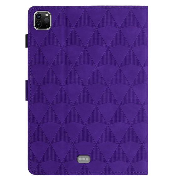 For iPad Pro 11 2024 Diamond Texture Embossed Leather Smart Tablet Case(Purple)