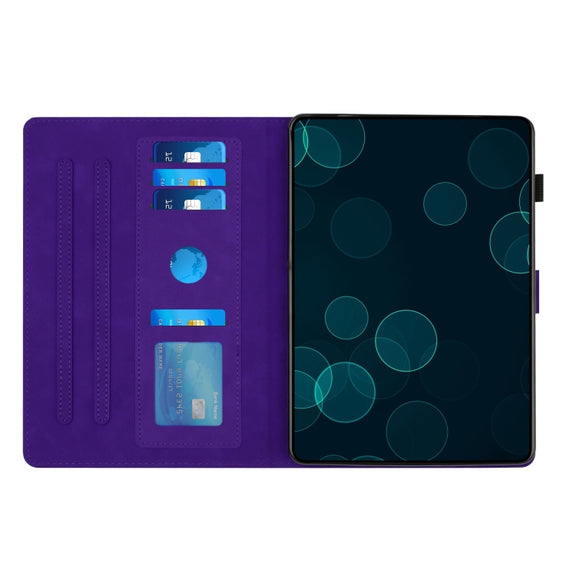 For iPad Pro 11 2024 Diamond Texture Embossed Leather Smart Tablet Case(Purple)