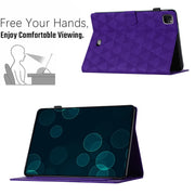 For iPad Pro 11 2024 Diamond Texture Embossed Leather Smart Tablet Case(Purple)