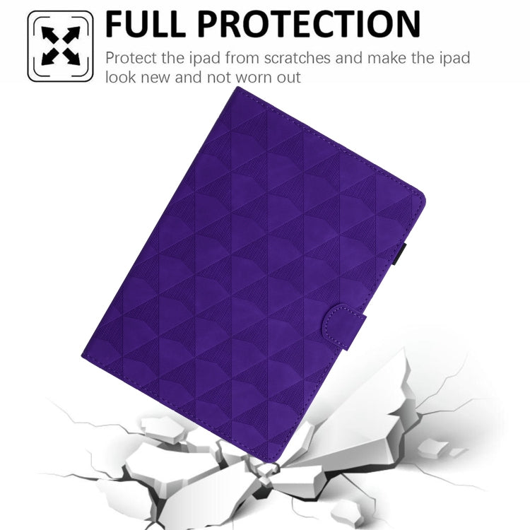 For iPad Pro 11 2024 Diamond Texture Embossed Leather Smart Tablet Case(Purple)