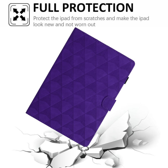 For iPad Pro 11 2024 Diamond Texture Embossed Leather Smart Tablet Case(Purple)