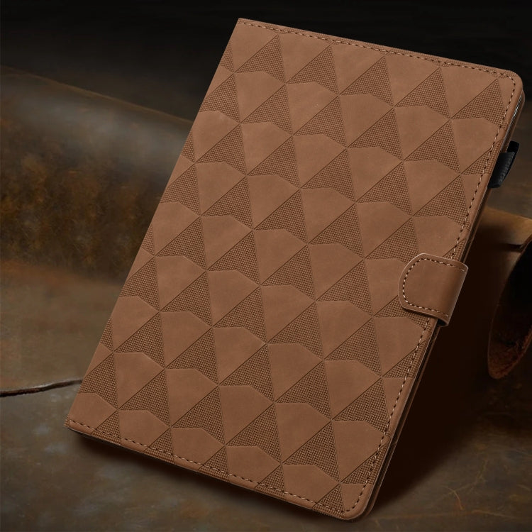 For iPad Pro 11 2024 Diamond Texture Embossed Leather Smart Tablet Case(Brown)