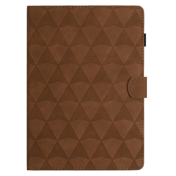 For iPad Pro 11 2024 Diamond Texture Embossed Leather Smart Tablet Case(Brown)